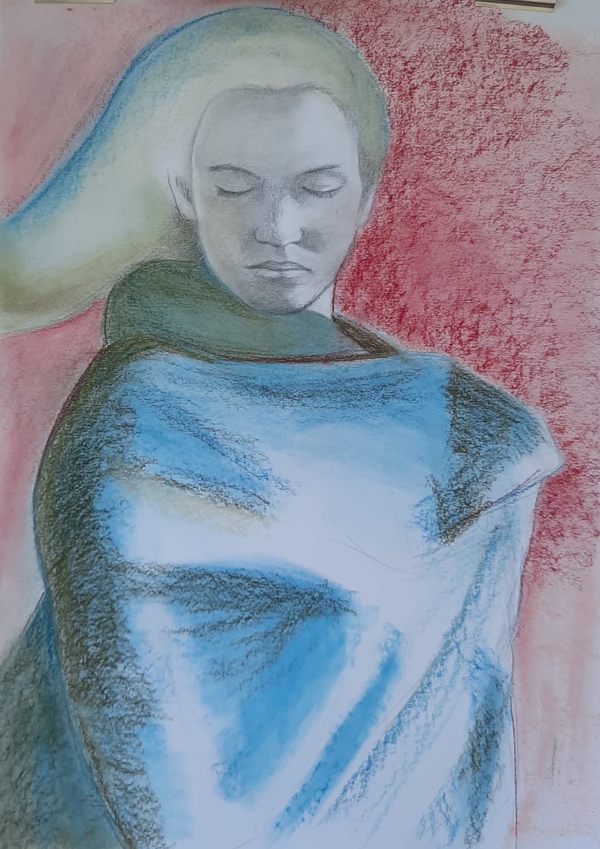 portret pastelkrijt 1